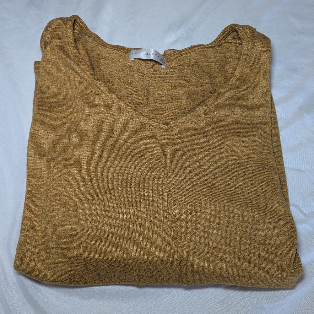 Retrology‎ Women's Yellow 3/4 Sleeve Shirt Size 3X
